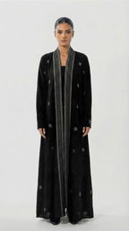 Black linen/metallic threads