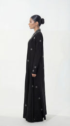 Black linen/metallic threads