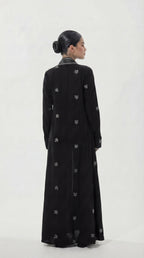 Black linen/metallic threads