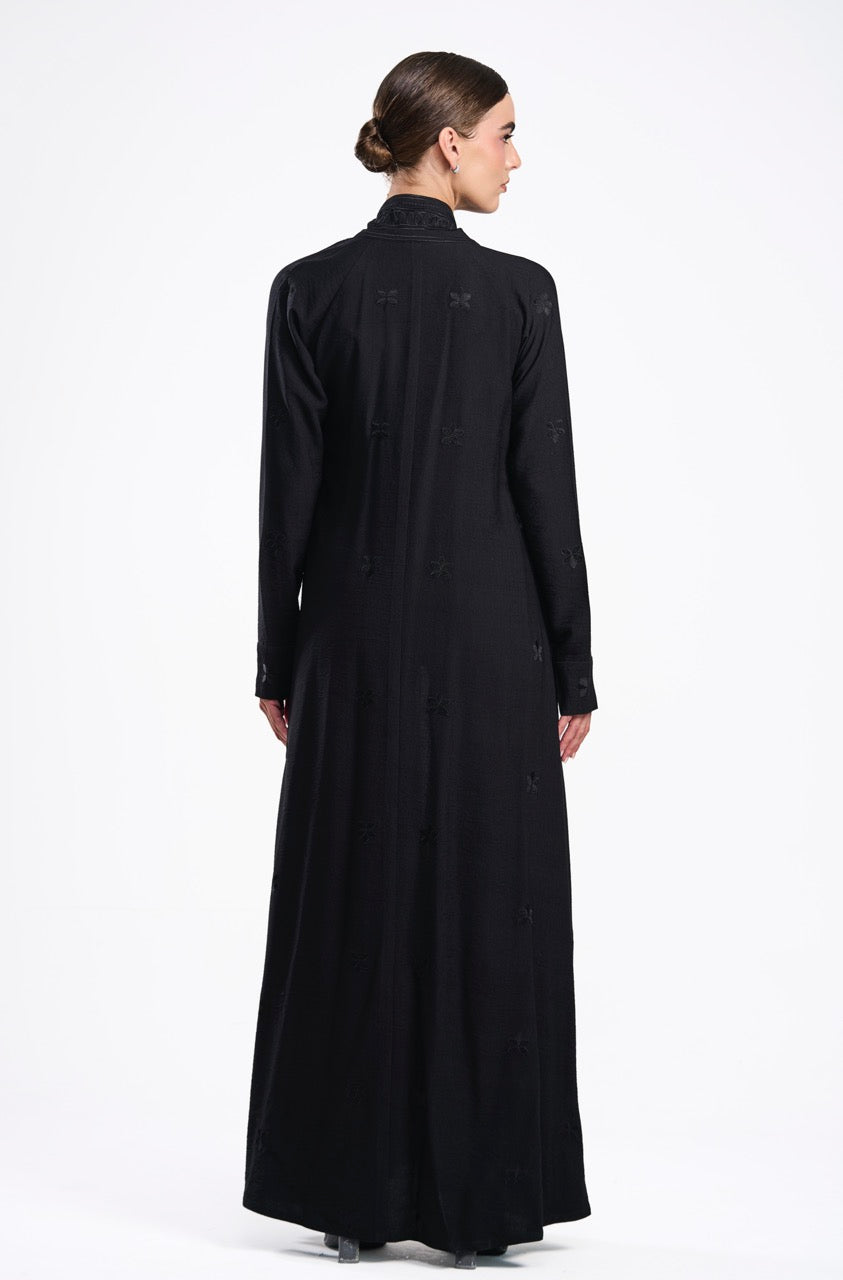 Black linen/black threads